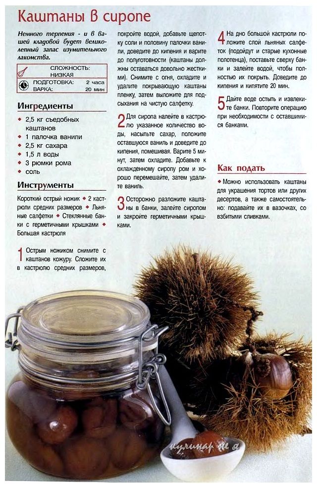 Настойка каштана на водке применение