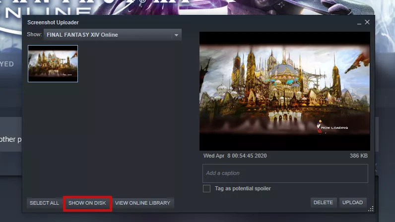Место сохранения скриншотов steam