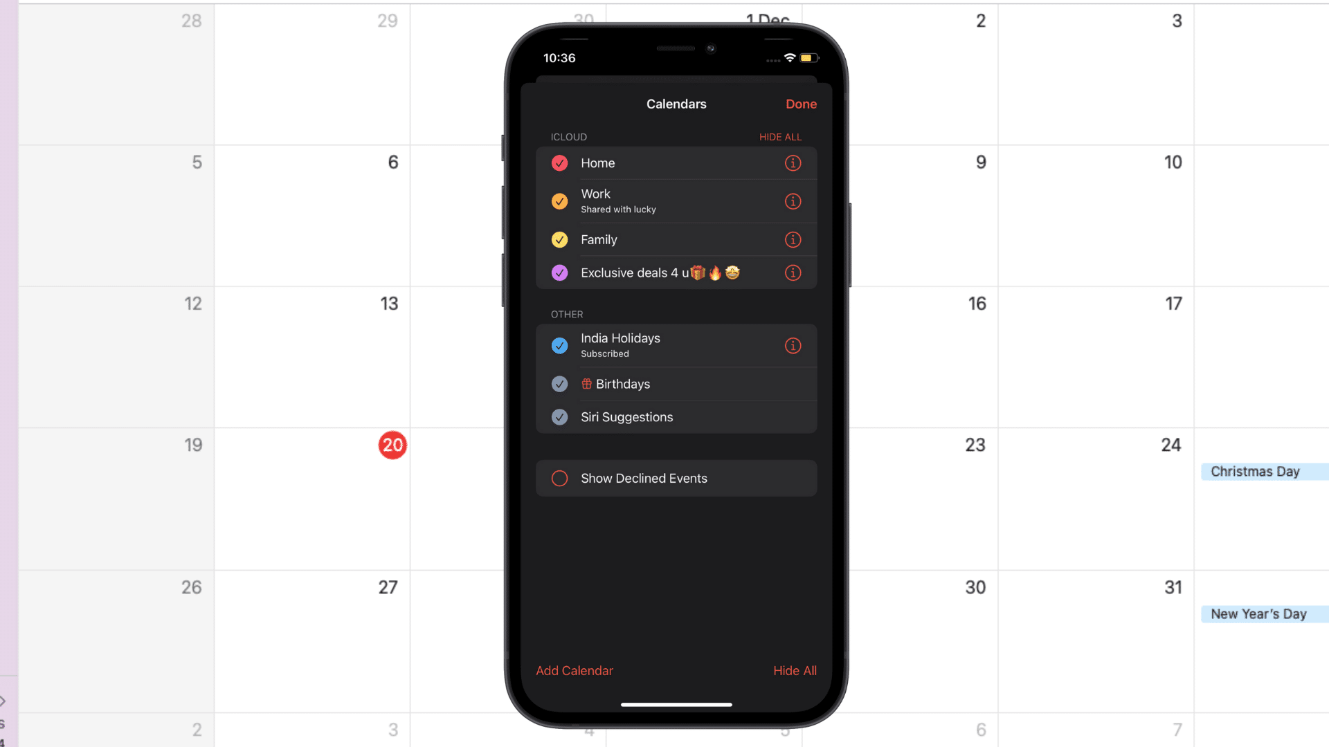 Как удалить спам из календаря iphone